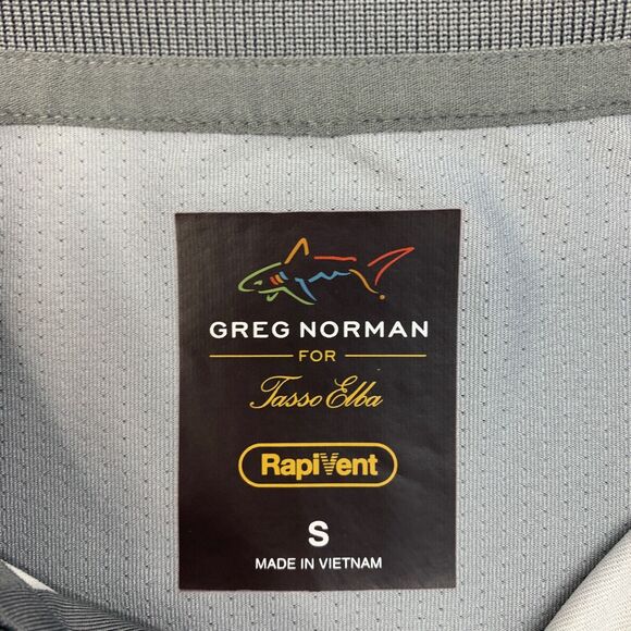 Greg Norman Polo Shirt Mens S Small Gray Tasso Elba Camo Rapi Vent Performance - Picture 5 of 11